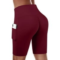 Outfmvch jogers za žene za obuku džepova visoki struk Yoga trčanje ABDO kontrolne kratke hlače joge