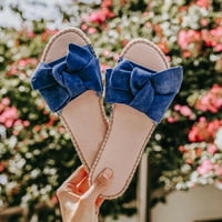 Miayilima plave visoke pete za žene luk ljeti popularne ravne velike sandale modne ženske visoke pete
