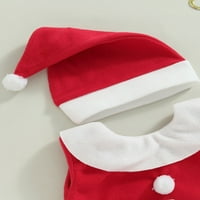 MA & Baby Toddler Baby Boys Djevojke Božićni santa kostimo ovratnik na rukavu od ruff nakloni naprijed / šešir