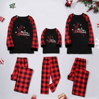 Uklapanje božićne pidžame božićne djece djece djeteta tiskane top + hlače Porodična podudaranje pidžama
