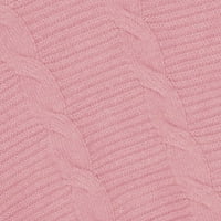 Uorcsa večernja party plus veličine džep kardigan pletenje dugih rukava za žene kaput ružičaste