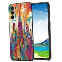Kompatibilan sa Samsung Galaxy S telefonom, vibrant-City-Skyline-Designs - Case Silikon zaštitni za