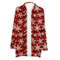 Viadha ženski božićni džemper modni džep čvrste boje dugih rukava pleteni kardigan labav vrhovi bluza