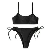 Ljetni ženski modni split kupaći kostimi za kupaće kostime odjeće bikini crna l
