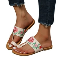 Caicj Womens Sandale Ženske ljetne sandale Boemske perlene gležnjače za hodanje Ležerne prilike Flip