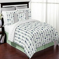 Kombinat kreveta za sivu, mornarsku plavu i metvu šumu arrow kolekcija dječaci ili djevojčice posteljina