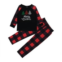 Hinvhai Plus veličine Hlače Cleariance Božić Kids Plaid Deer Ispis dugih rukava + hlače Porodična PJS Podudaranje