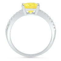 1.66ct princeza rez žuta simulirana dijamant 14k bijela zlatna godišnjica za angažovanje prstena veličine 4,5