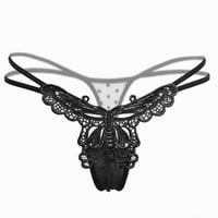 Hoksml Gatche za žene, ženski modni seksi vez cvijet prozirne gaze s niskim strukom G-strient hlače