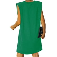 Eleluny Women bez rukava bez rukava za odmor ljetne haljine ljetne haljine zelene s