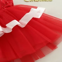 Toddler Baby Girging Božićna haljina Sequin Lijepa haljina bez rukava za patchwork mrežice za haljinu