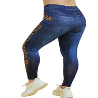 Paille plus veličine pantalone za žene Fau traper pantalona visokog rasta mršave tajice Stretch struk jeggings stil-d 1xl