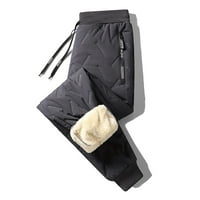 CLlios muške fleke debele tople duhove Termalne zimske hlače Sherpa obložene jogger hlače janjene baršinske