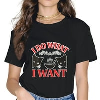 -Hirts za žene ljeto majica za žene i do ... Dvije crne mačke casual kratkih rukava na vrhu majica