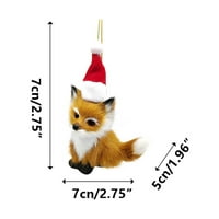 Tiitstoy božićni plišani imitacija malih lisica Privjesak za rukotvorine male lisice ukrasi za odmor