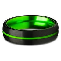 Green Tungsten Vjenčani prsten, Crni volfram prsten, vjenčani prsten, zeleni vjenčani prsten, jedinstveni