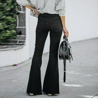 Clearsance visoki struk traper ženske modne casual solidne boje pantalone Jeans džepne hlače Ženske