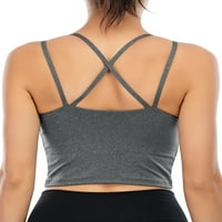 YouLoveit Sports Bra Stretch Cami Tank Top podstavljeni bežični križni nazad Yoga Bra Yoga Vest Bespremljene