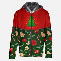 Prodaja Muška jesenska zimska modna plišana jakna božićni elementi Grafički ispis dugih rukava zadebljana