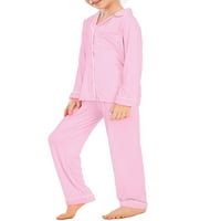 Rejlun Kid Girl Loungewear Hourchicket Padnjas Set padžama Padnjas Set Patch Džepni odjeća Labavi san