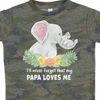 Inktastic, nikad neću zaboraviti da me tata voli slatkih slonova poklon dječaka malih majica ili majica