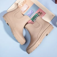 QXUTPO ženske mens čizme vodootporne guste potplat neklizajuće teleće čizme studentice tople kišne cipele