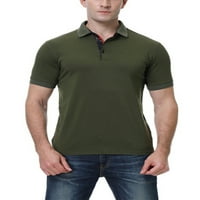 Groanlook Muške polo majice kratki rukav T košulje rever izrez Tee Muški atletski pulover Klasična fit