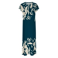 Yuwull Sunkes for Women Trendy duga haljina Ženska cvjetna print Maxi haljina Ljeto Boho Haljine za