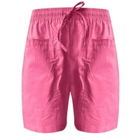 XYSAQA WOMENS COMFY Ljetne kratke hlače Ležerne prilike elastične struke na otvorenom Lagane pamučne