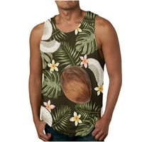 Muškarci Cvjetni print Havajski tank TOP COMFORT Crewneck majica bez rukava Ljetna majica na plaži Stretch