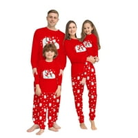 Dadaria Uklapanje božićne pidžame Božićne modne duge rukave Muškarci tiskani Top + hlače Porodična podudaranje