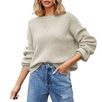 Fimkaul ženski džemperi Pulover zimski pad dugih rukava Ležerne prilike modne posade Čvrsto labavi za