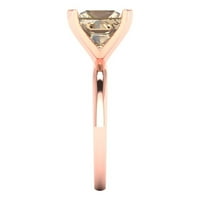 3. CT sjajna princeza Clear Simulirani dijamant 18k Rose Gold Solitaire prsten SZ 8.25