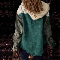 WANGXLDD ženska jesenja jakna za kolur za kožurnu jaknu od dugih rukava u boji s kapuljačom sa džepom