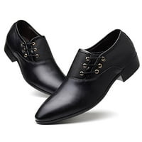 Homodles muške kožne cipele - plus veličina Ležerne prilikom naistovano-nogu Nova crna veličina 11