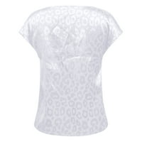 Daznico Womens vrhovi ženskih šik okruglih vrata satenske majice bez rukava za žene bijele XL