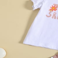 Baby Kids Girls Gants Set, Fly rukave s rukavima Ispis majica za remija s cvijećem Ispis pantalone i