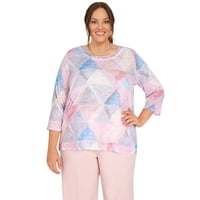 Alfred Dunner Womens Plus-size vitražnog stakla