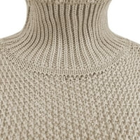 Huaai džemperi za žene žene s ramena džemper casual pleteni pulover s dugim rukavima jeseni džempere za žene bež l