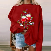 Ženski dukseri Trendi božićni vrhovi prevelizirani pulover Duks dugih rukava Duks tinejdžerke padaju odjeću za žene za žene