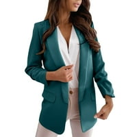 Advoicd Womens Blazer otvoren prednji modni rukav posao s dugim rukavima, casual odijelo jakne lagani