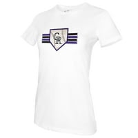 Ženske malene kaučje bijele Kolorado Rockies Base Stripe majica