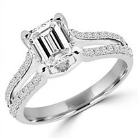 Veličanstvo Diamonds MD160016- 1. CTW multi kamen smaragdni rez dijamantski zaručni prsten u 14K bijelom