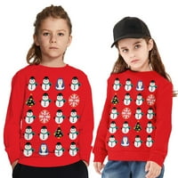 YDOJG dječaci Djevojke Modne dukseve Dukseri Djeca Dječja dječja dugi rukav Božićni crtani pulover Duksovske vrhove 13-GODINA