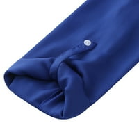 Oalirro ženska majica bluza s dugim rukavima sa patentnim zatvaračem u vratu šifon plavi