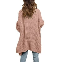 Ženski jesenski dugi pleteni džemper sa rukavima