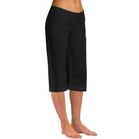 Ženske ljetne kapri hlače elastične struke navodne vučne hlače na širokim pantalonama Ležerne prilike