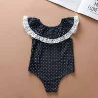 Lilgiuy Toddler Baby Girls Ljeto Slatka Leopard Polka Dots Ispiši ruffles Jednodijelni kupaći kostim