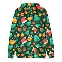 FESFESFES prevelika kapuljača za muškarce Ležerne modne dukserice s kapuljačom Božićni pulover dugih rukava TOP dukseri za praznik uštedu