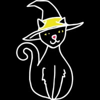 Halloween Witchy CAT MENS CRNI GRAFIC TEE - Dizajn od strane ljudi L